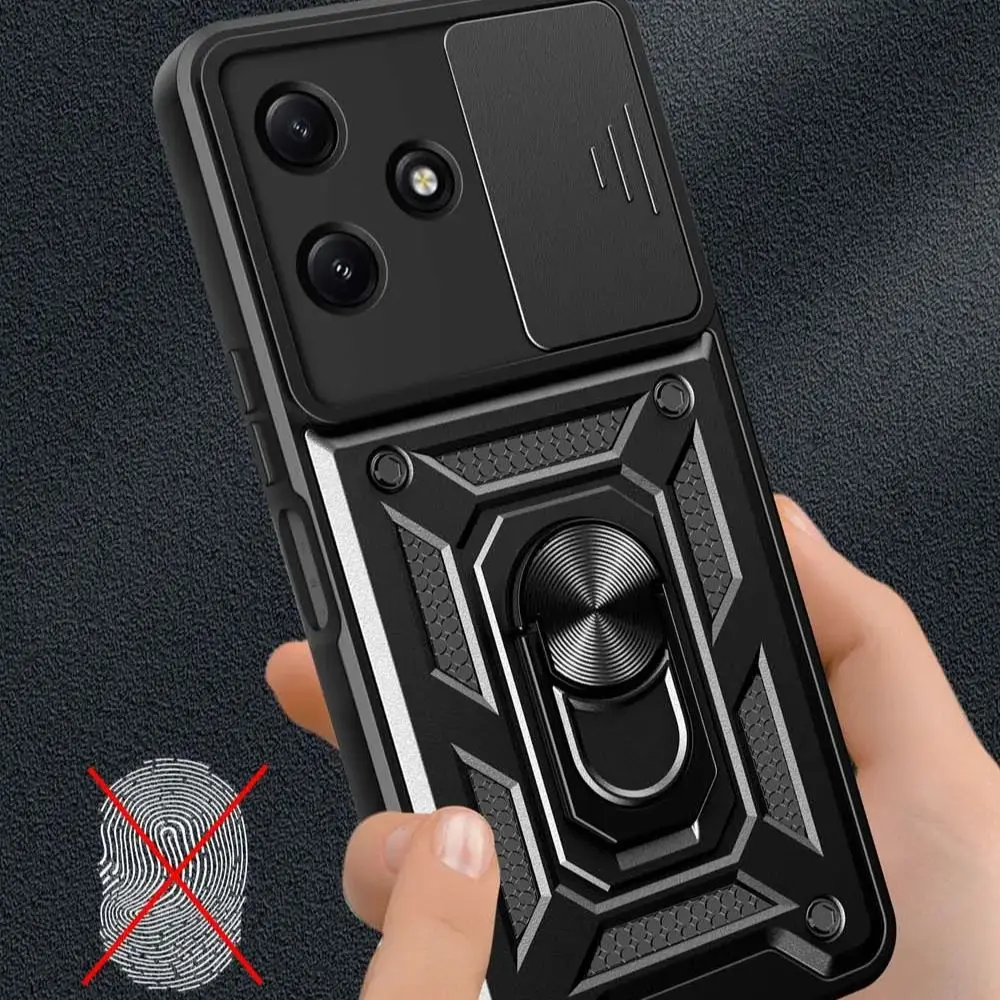 لهاتف Redmi Note 13 12 Pro Plus غلاف حماية مدرع مع حلقة مغناطيسية لهاتف Redmi 12 10 مع حماية للكاميرا