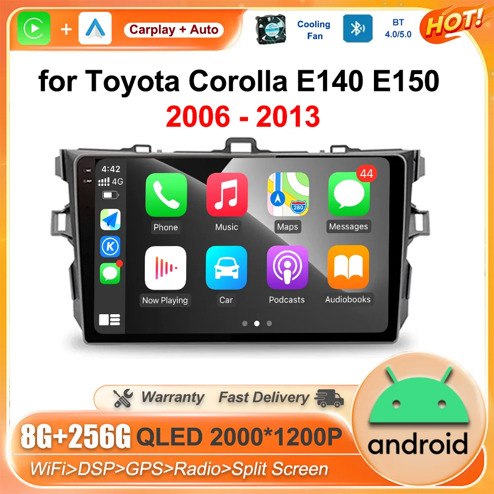 

Android OS for Toyota Corolla E140 E150 2006 - 2013 Car Radio Multimedia Player Bluetooth GPS Navi Android Auto IPS Touch Screen