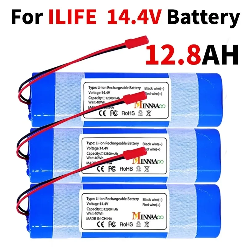 

Original 14.4 V 12800mAh 4S1P 18650 Für ILife V3s Pro V50 V5s V8s X750 Roboter Staubsauger