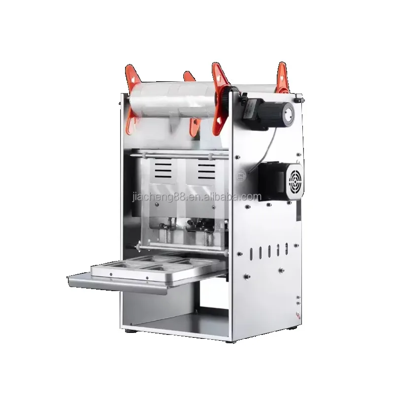 Full Automatic Cup Sealing Machine Plastic Tray Sealer Paper Cup Milk Tea Foil/Film Packing Machine For Meat Vegetables Storage