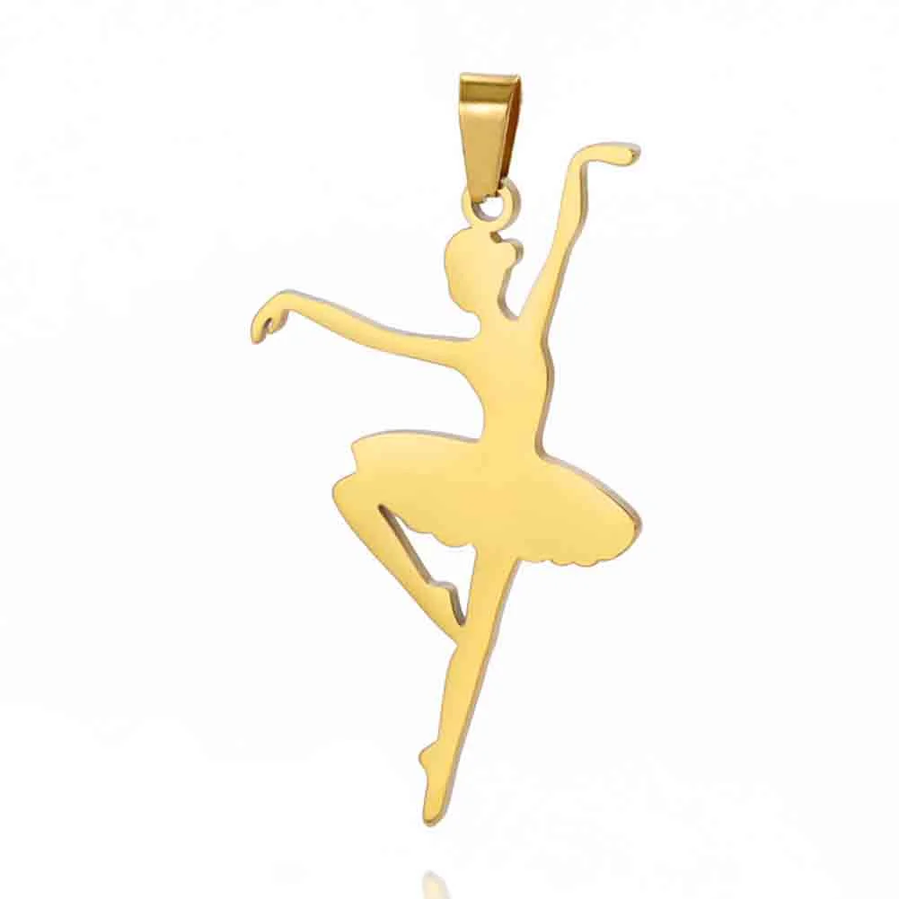 Kkjoy Mode Ballerina Tanzen Mädchen Anhänger für Frauen Edelstahl Schmuck Geburtstag Geschenk Großhandel – Detail 3