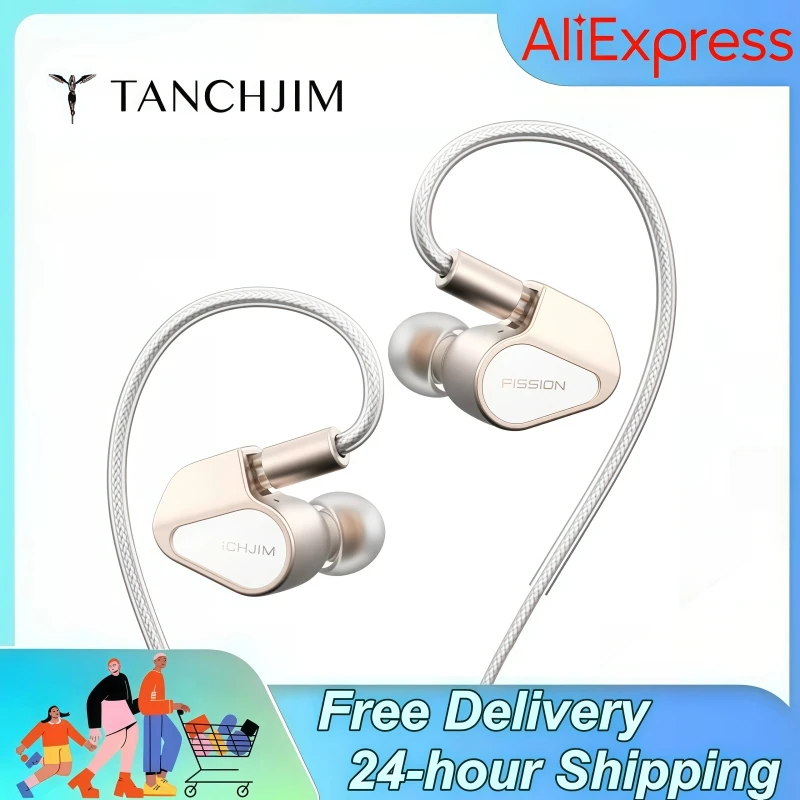 

Проводные наушники-вкладыши TANCHJIM Fission HIFI, динамический драйвер DMT 12, уникальные звуковые профили, 4 режима звука, разъемы 3,5/4,4/тип C
