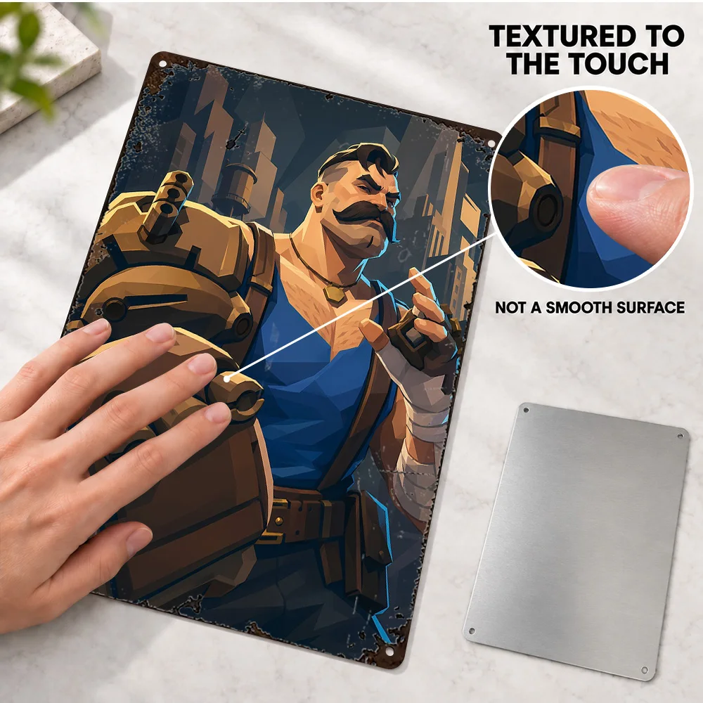 Lash From Deadlock Game Printed Poster Personalized Aluminum Metal Sign Graphic Illustration Wall Art For Man Cave Gamer Gift