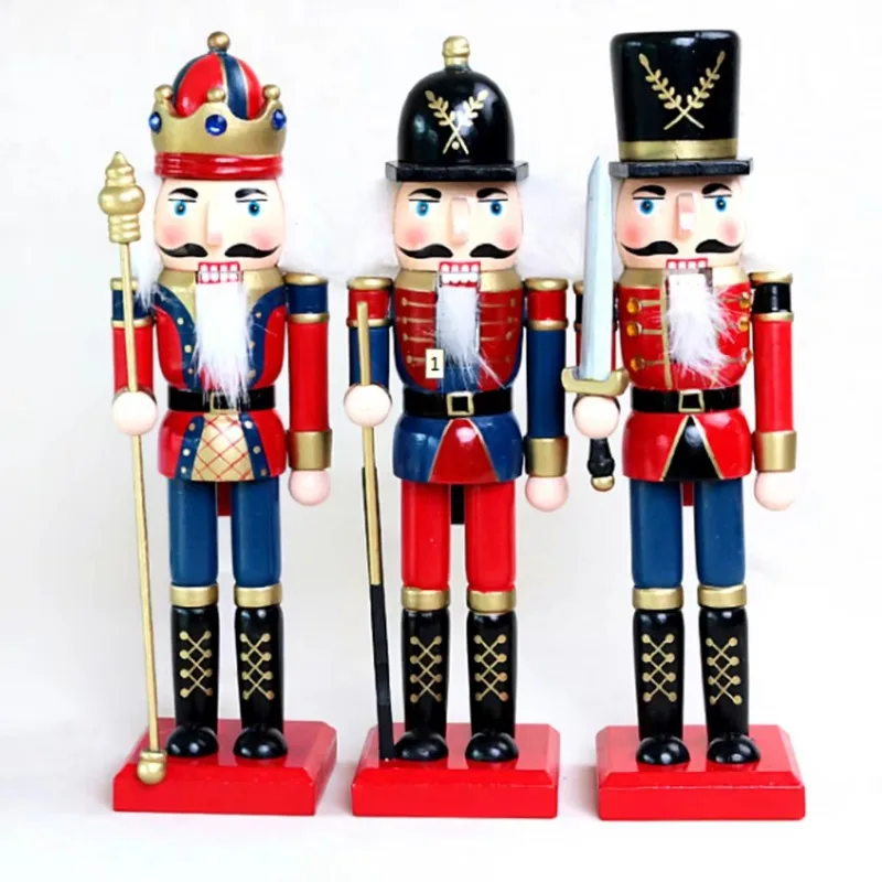 Christmas Three-piece Nutcracker King Soldier Puppet Living Room Dining Table Decorations Christmas Decorations