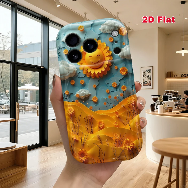 2D Flat Soft Silicone Phone Case For iPhone 17 Pro Max 16 18 Pro 13 11 15 14 Plus 12 17 16E 17Promax Shockproof Transparent Funda Cover
