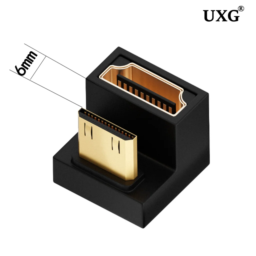محول L لأعلى ولأسفل بزاوية 360 درجة ذكر عالي الدقة إلى HDMI متوافق مع 2.1 فولت تمديد أنثى 4K 8K 60 هرتز 120 هرتز