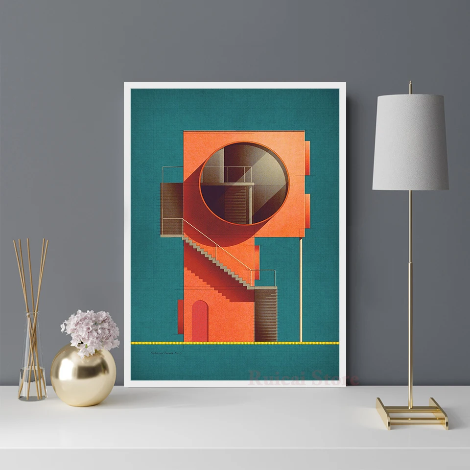 Fictional Facade Poster Canvas Art Room Wall Painting Home Decor