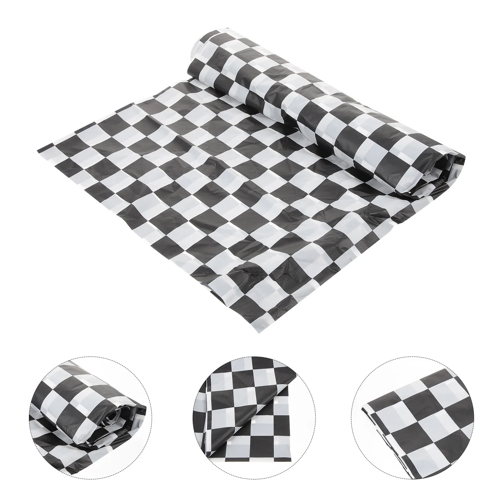 

Waterproof Tablecloth with Elegant Checkered Design Oil-Proof Ripple-Free Surface for Home Party Use 137x137cm PVC Table