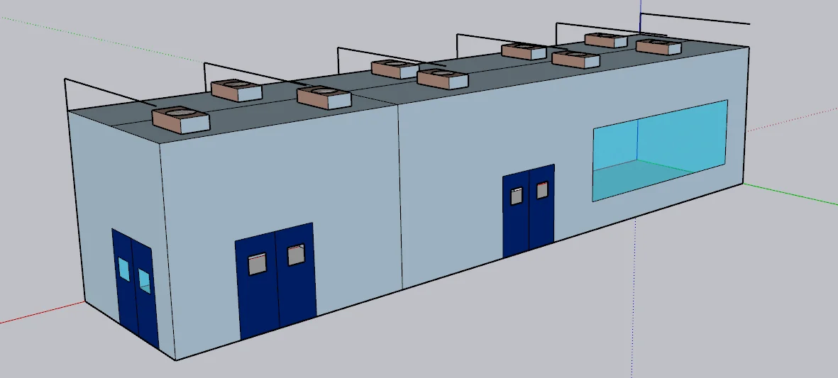 Cabina per stanza pulita portatile modulare da laboratorio con parete dura ISO 7 per assemblaggio di camere bianche