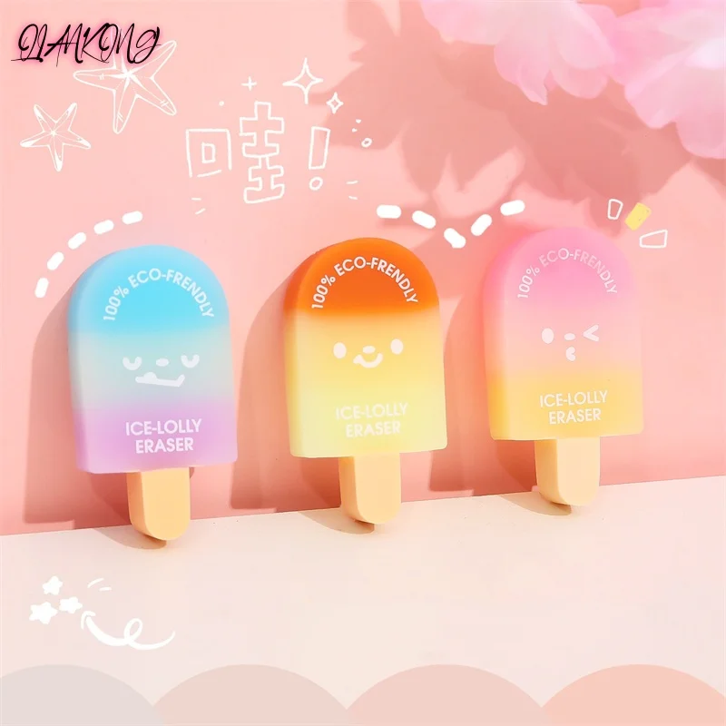 

Kawaii Creative Cute 3 Pcs Dessert Pencil Eraser Rubber Novelty Kids Student Learning Office Stationery Student Prizes