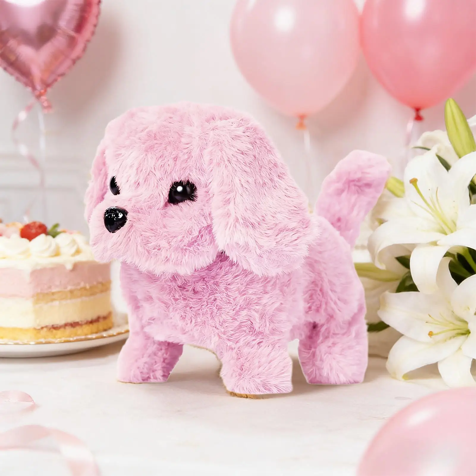 สุนัขเดินได้ด้วยไฟฟ้า น่ารัก นุ่ม สมจริง ช่วยผ่อนคลาย ของเล่นสุนัขเดินได้ด้วยระบบอิเล็กทรอนิกส์ หุ่นยนต์สัตว์เลี้ยง สำหรับเด็กชาย เด็กหญิง เด็กก่อนวัยเรียน และเด็กเล็ก