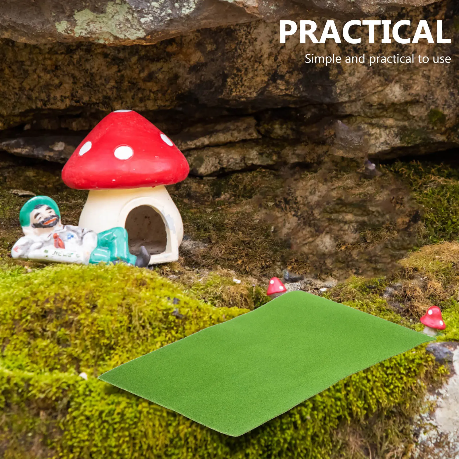 

5Pcs Artificial Turf Mat Bright Green Fake Grass Sand Table Lawn Micro Landscape DIY Cuttable Decoration Pad Sand Table Turf