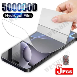 5 Pcs Full Cover Hydrogel Film For iPhone 17 16 16e 15 14 13 12 Pro Max Plus Mini 7 8 Plus SE XR XS Full Cover Screen Protector