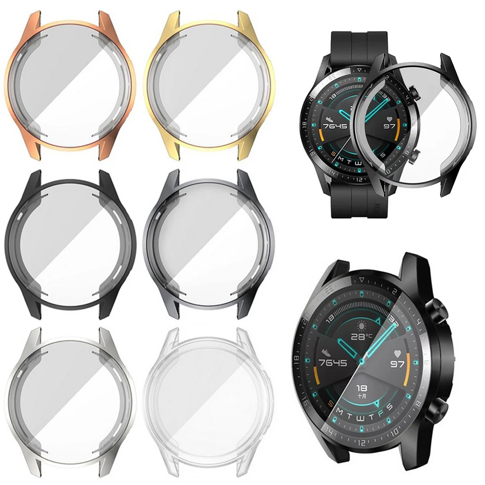 RYRA TPU Protective Case For Huawei Watch GT2 46mm Soft Full Screen Protection Watch Protector Cover Smart Watch Accessories