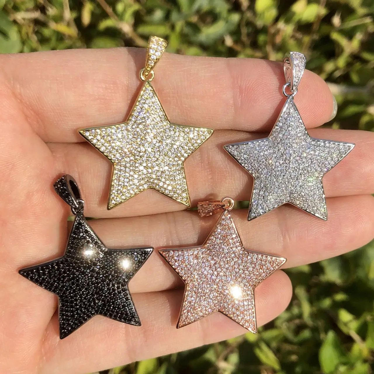 

Zirconia Pave Copper Charm Stars for Bracelet Making