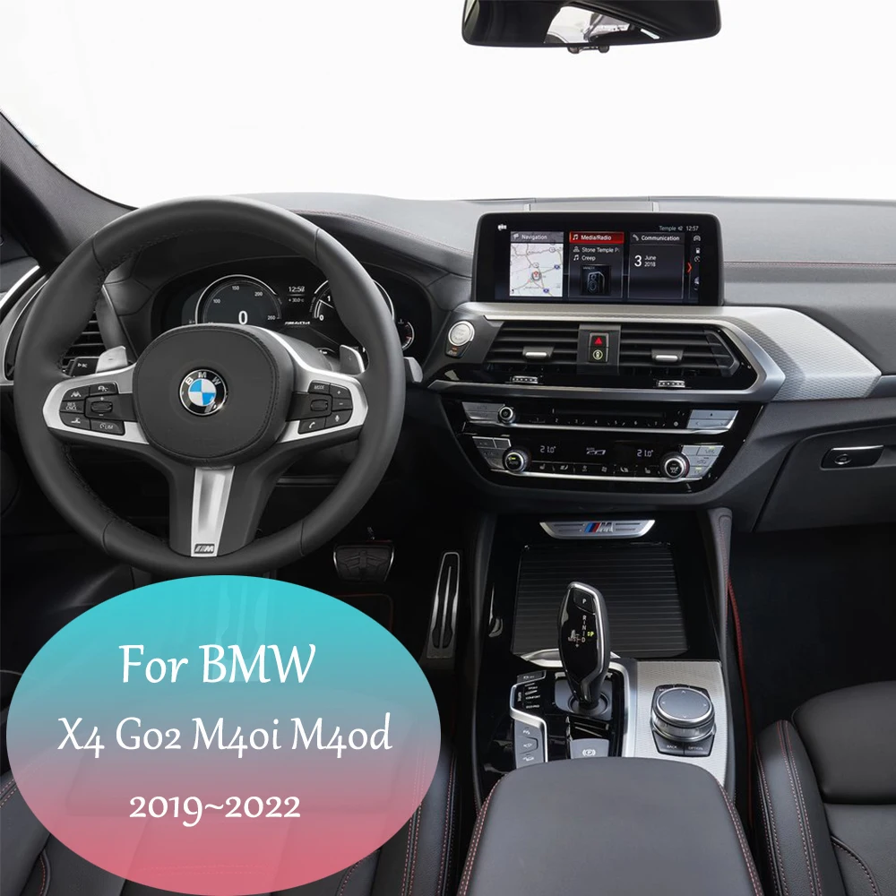 15W Car Wireless Charging Pad for BMW X4 G02 M40i M40d 2019~2022 Phone Holder Fast Charger Plate Panel Tray Accessorie 2020 2021