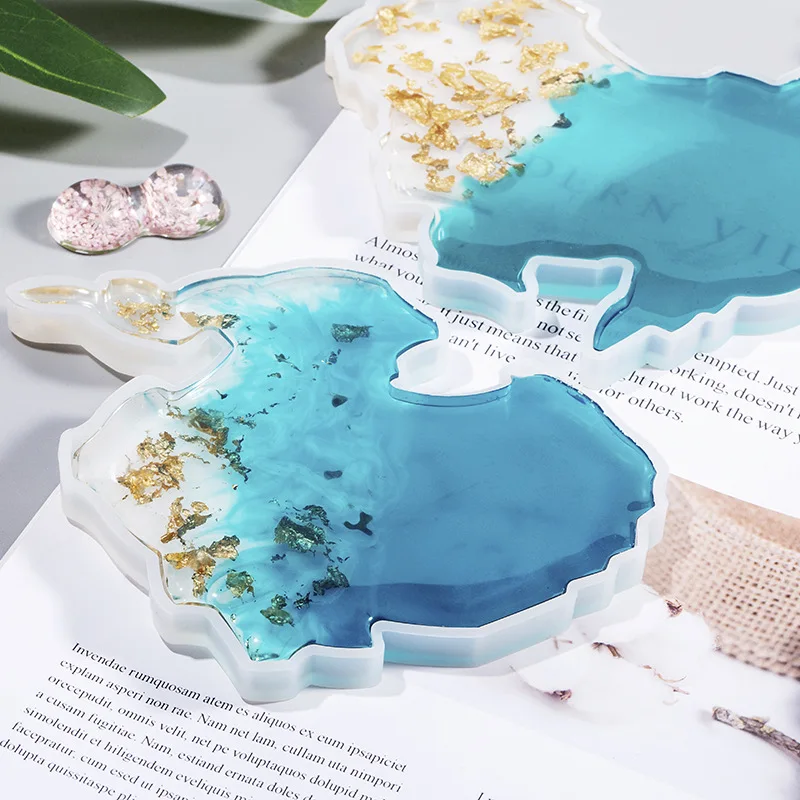 8PCS/set Intercontinental map coaster epoxy resin silicone mold Seven continents world map coaster gypsum silicone mold