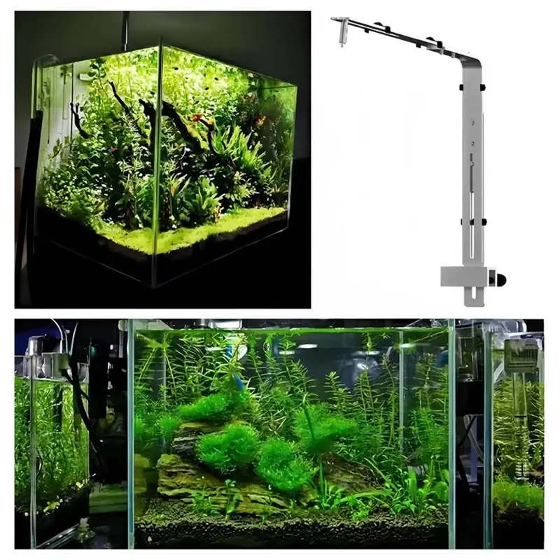IALJ-Premium Aluminum Alloy Fish Tank Stand - Adjustable Hanging Bracket For LED Aquarium Lights & Accessories