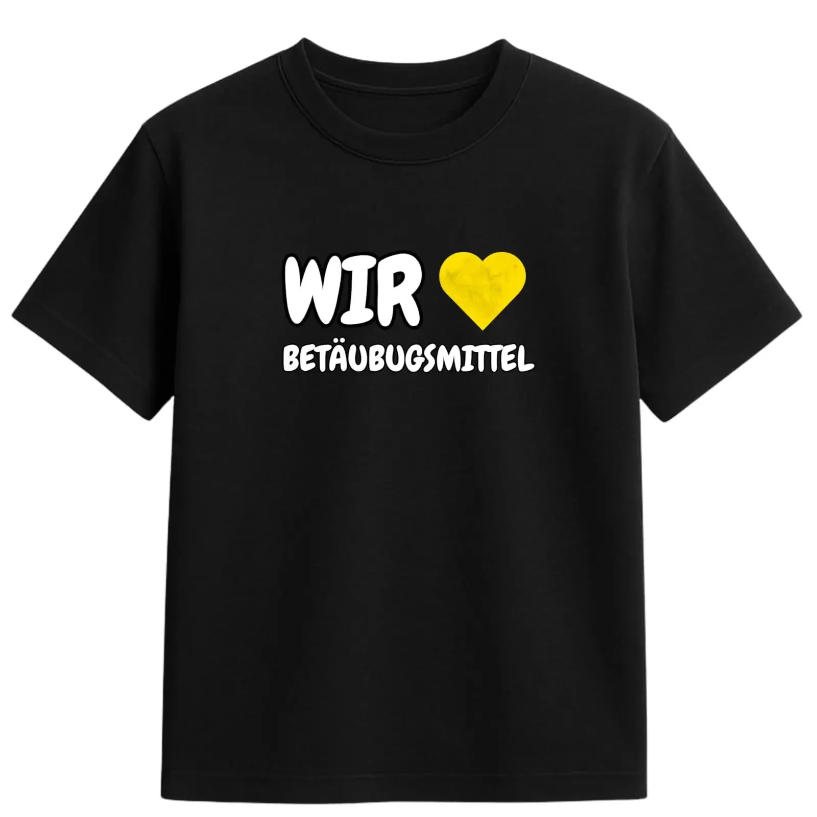 Wir Liebe Betäubungsmittel Sarcastic Funny T Shirt for Black  Humor Saying Casual Top Friends vintage Washed