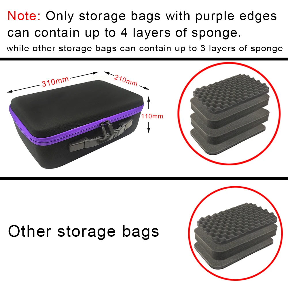 Hard Storage Box DIY Foam Travel Zipper Bag Carry Case For Outdoor Tool Accessories Personalization Shockproof Camera Bag