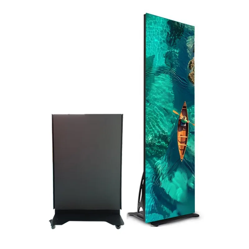 P1.53 IP5X Waterproof Floor Standing LED Poster Ultra HD Full Color Digital Advertising Display for Trade Show Storefront Event