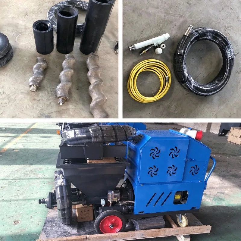 Mini Cement Mortar Spraying Machine 3m3/h Portable Wall Plastering Render Sprayer 220V Dry Mix Concrete Stucco Spray Gun