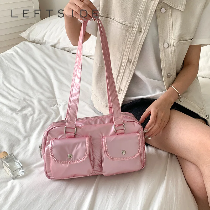 Small Double Pockets Shoulder Bags for Women 2024 Summer New Fashion Trend Designer Underarm Bag Female Handbags and Purses