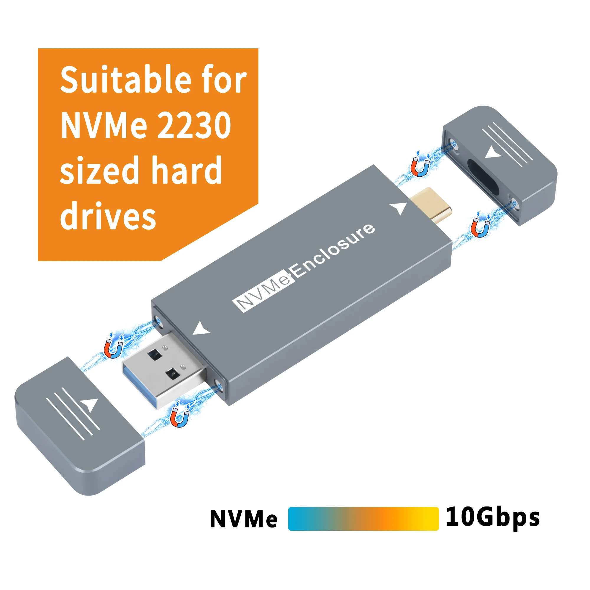 M.2 nvme 2230 ssd gabinete usb a/c adaptador 10gbps usb3.2 gen2 caixa externa para computador desktop tablet pc telefone sn740/bg4