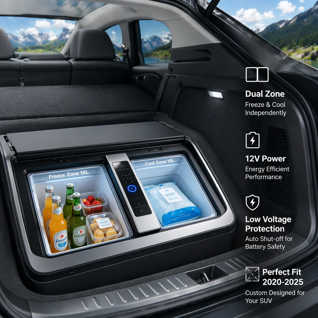 35L Dual Zone Embedded Car Fridge for Tesla Model Y