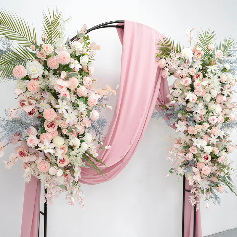 Arch floral background decoration, wedding decoration live broadcast back, event ceremony finished simulation flower