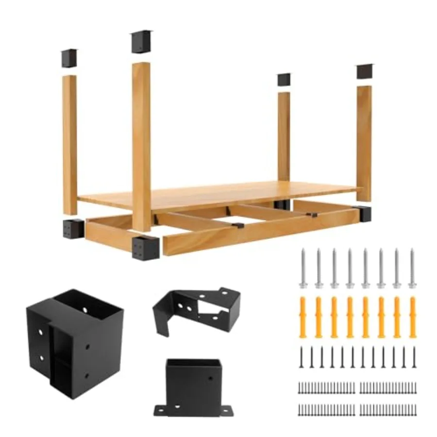 

eavy Duty Overead Gara Stora Rack Kit for 2x4 Wood Actual 1.5"x3.5" - DIY Ceiling Stora System 500 ls acity Easy Install Metal