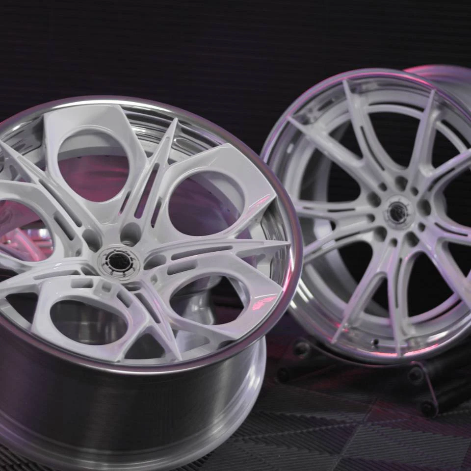 Custom 2 Piece Forged Wheels White Face Polished Lip Alloy Rims 19 20 21 Inch 5x112 for  G87 G80  RS6 R8