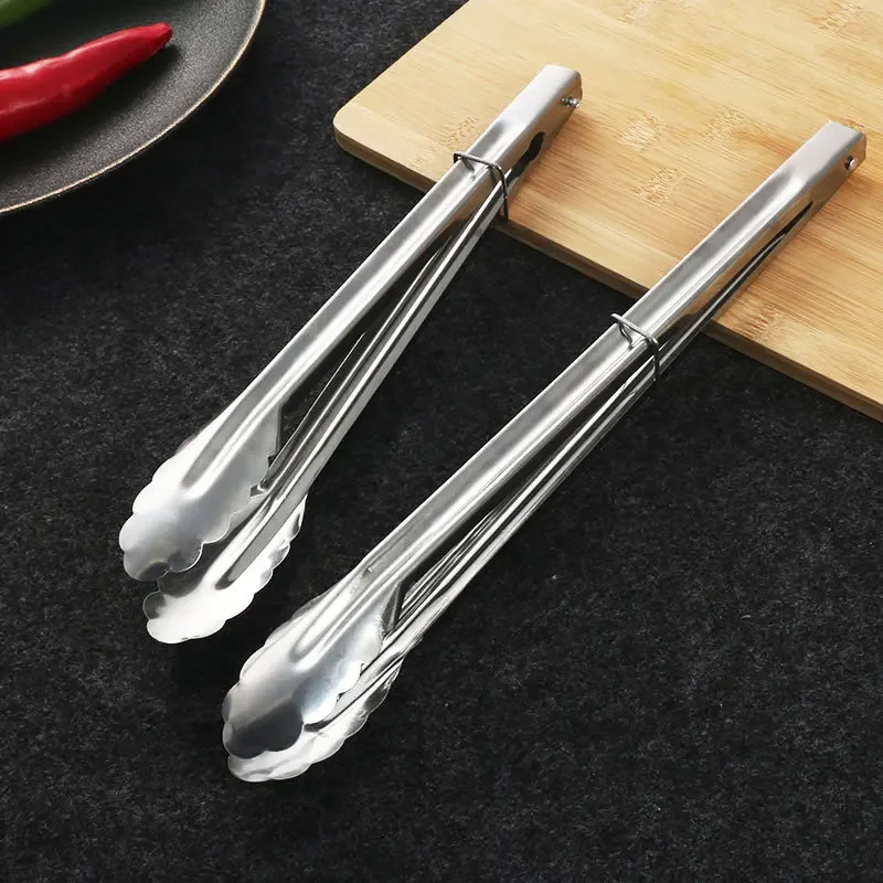 Kitchen Food Tong Stainless Steel Tool Heat Bread Salad BBQ Cooking Serving Utensil Meat Barbecue Tools Kitchen Accessories