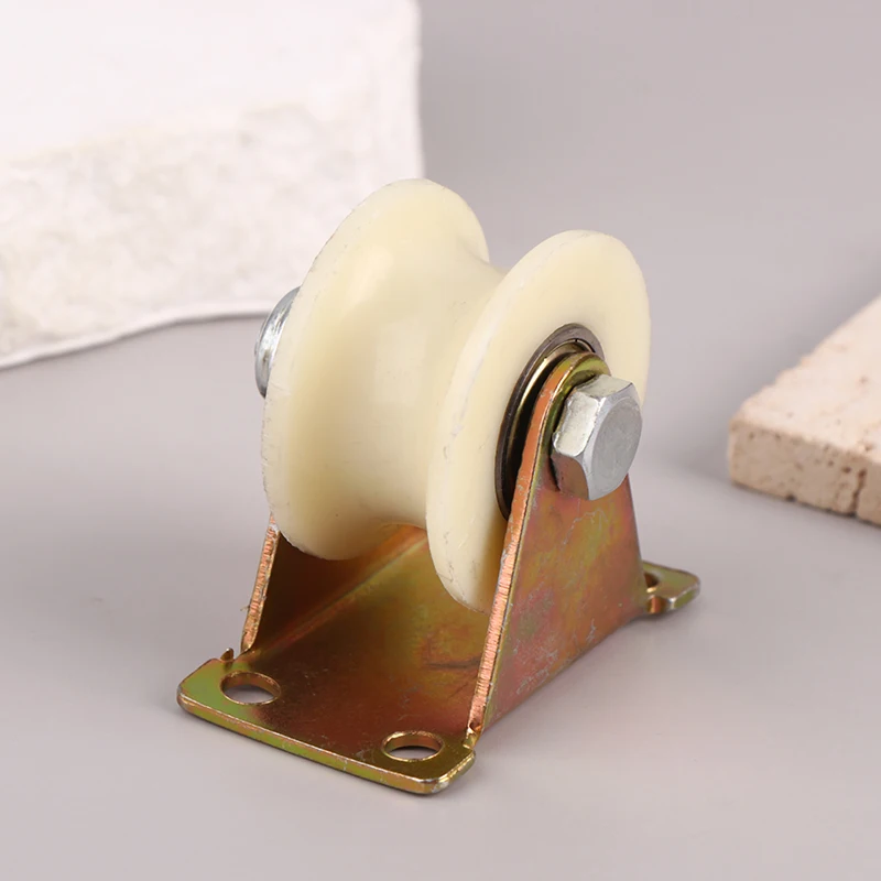 Nylon Grooved Roller Track Pulley V / U Nylon With Stand 30mm 50mm Door Grooved Heavy Duty Rollers Sliding Heel