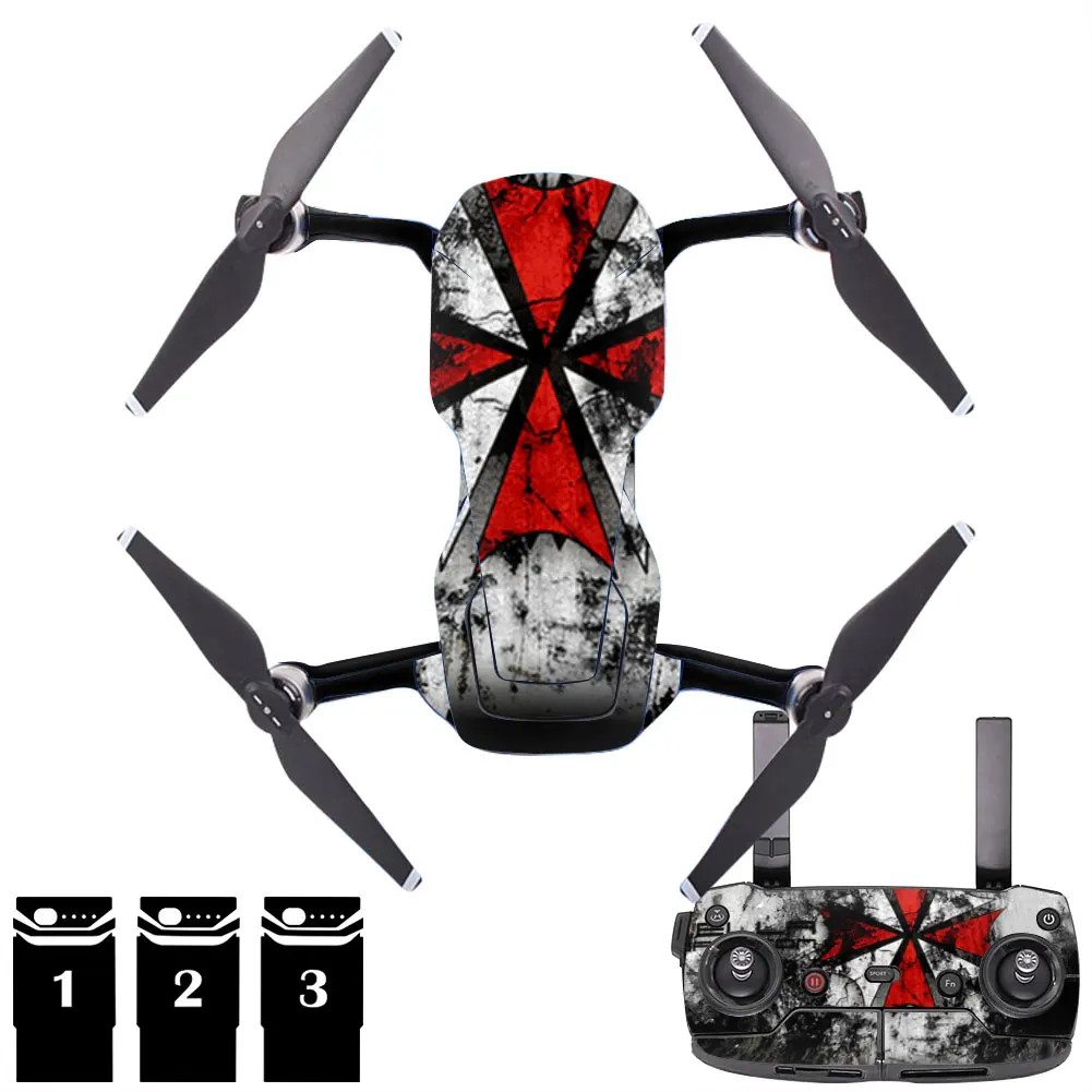 PVC Stickers Waterproof Skin Decals for DJI Mavic Air 1 Sticker Drone Accessories Body Battery Protection Film Cover