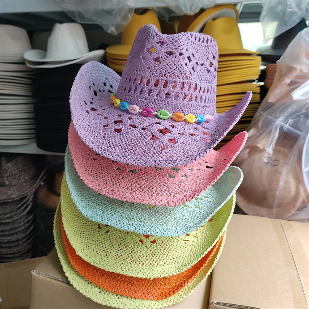 

Hollow Out Straw Hats Men's and Women's Sun Hats Colorful Accessories Beach Hats Cowboy Hats Outdoor Travel Sun Protection Hat