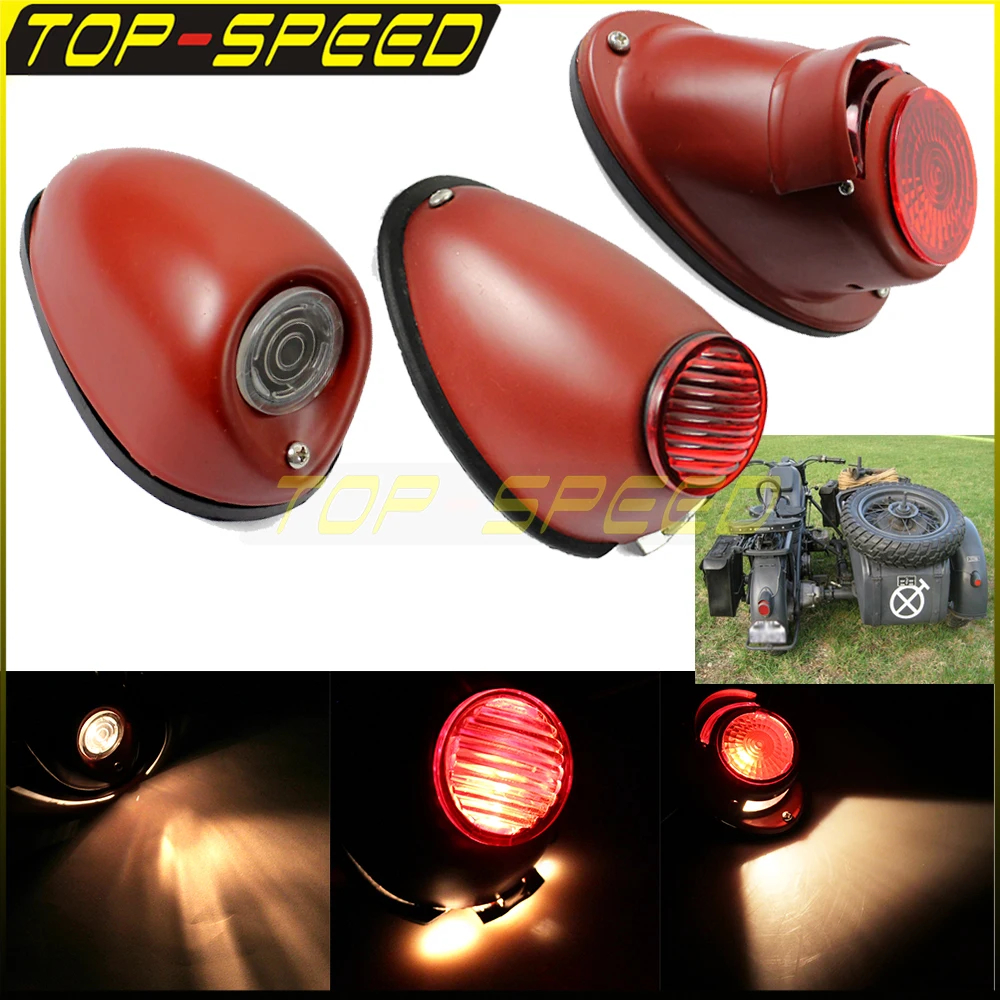 Motorcycle Classic Retro Taillight Brake Lamp Indicator Light For Zündapp DB DS KS MW M1 M72 R12 R75 R51 R61 Dnepr Ural Sidecar