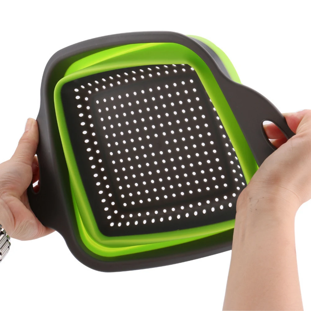 

Collapsible Fruit Vegetable Basket Heavy Duty Foldable Design Space Saving Kitchen Drainage Tool for Washing Produce Colander