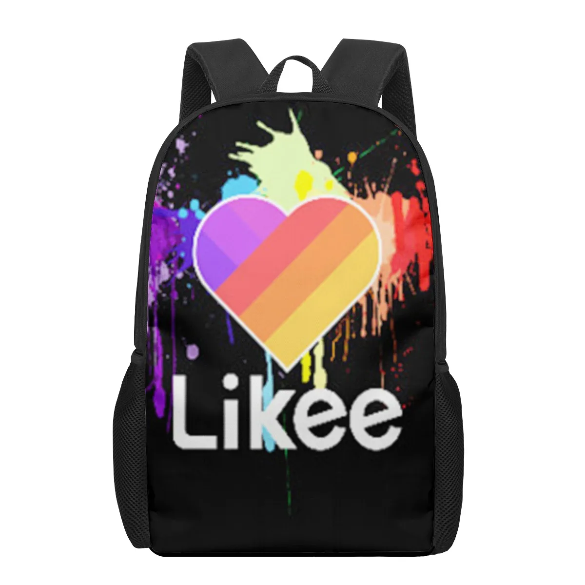 Likee Grappige liefde hart kat beer 3D Print School Rugzak voor Jongens Meisjes Tiener Kinderen Boekentas Casual Schoudertassen 16Inch Satc