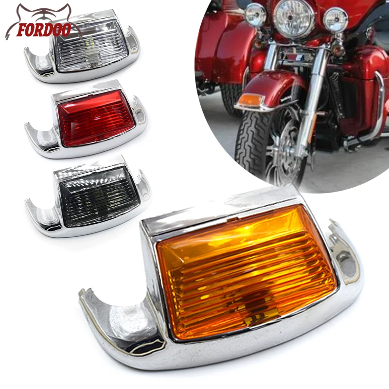 For Harley FLHTCU Ultra Classic Electra Glide FLSTC Heritage Softail Classic Motorcycle Front Rear Fender Tip Light Lamp Edge