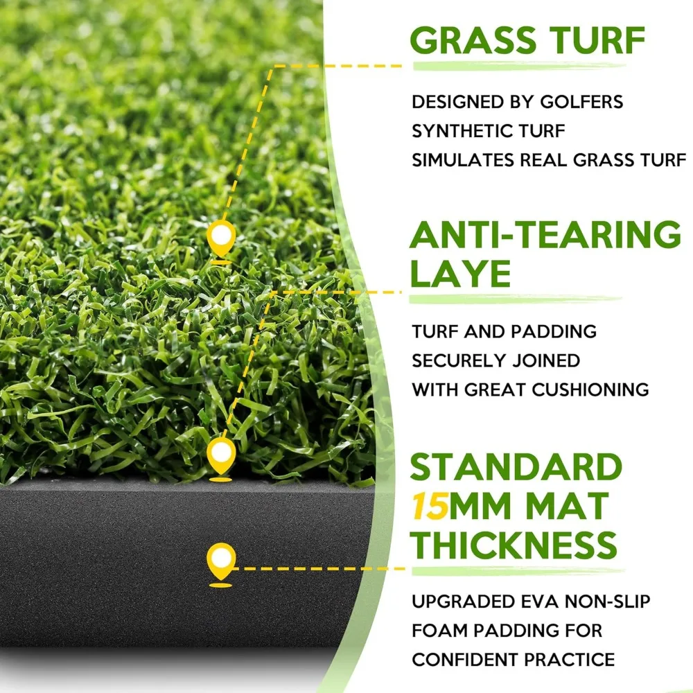 Golf Mat - 5x4ft 26MM/31MM Golf Hitting Mats Practice Outdoor Indoor, Golf Turf Practice Mat