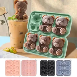 Reusable Cute Bear Silicone Ice Cube Making Molds Relieve the Heat Ice Cube Trays Mold to Make Homemade DIY Drink Ice Coffee