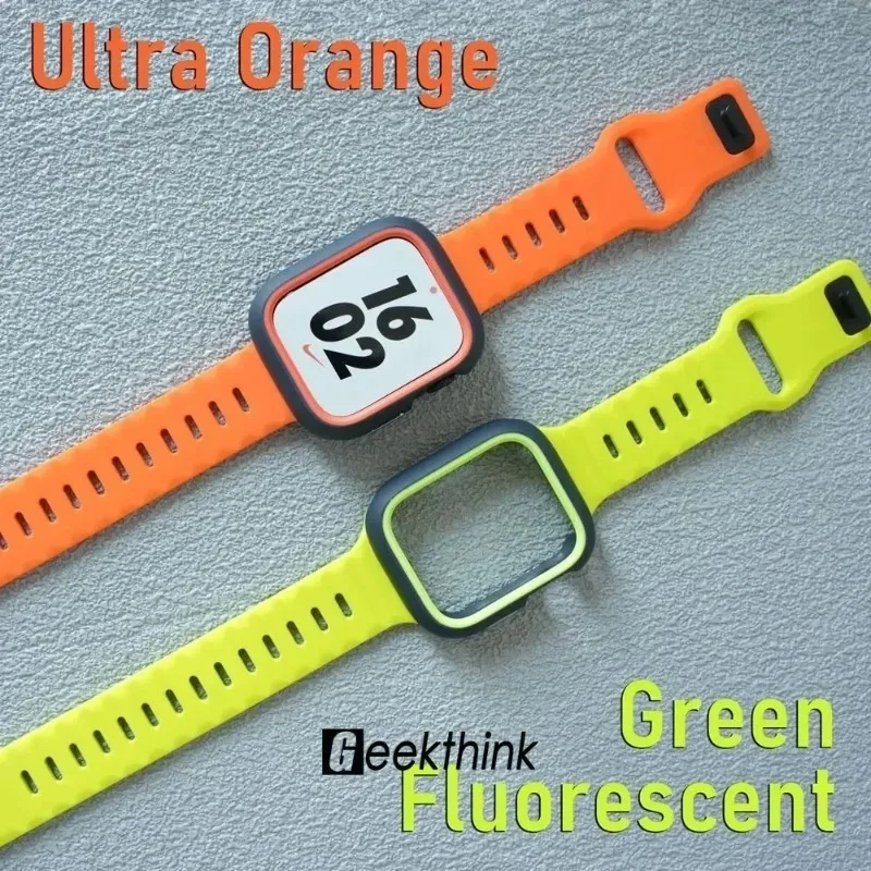 TPU Case+Silicone Strap For Apple Watch Band ultra 3 49mm 42mm 38mm Sport Band For Iwatch series11 10 9 8 7 6 SE 45 44 40 41mm