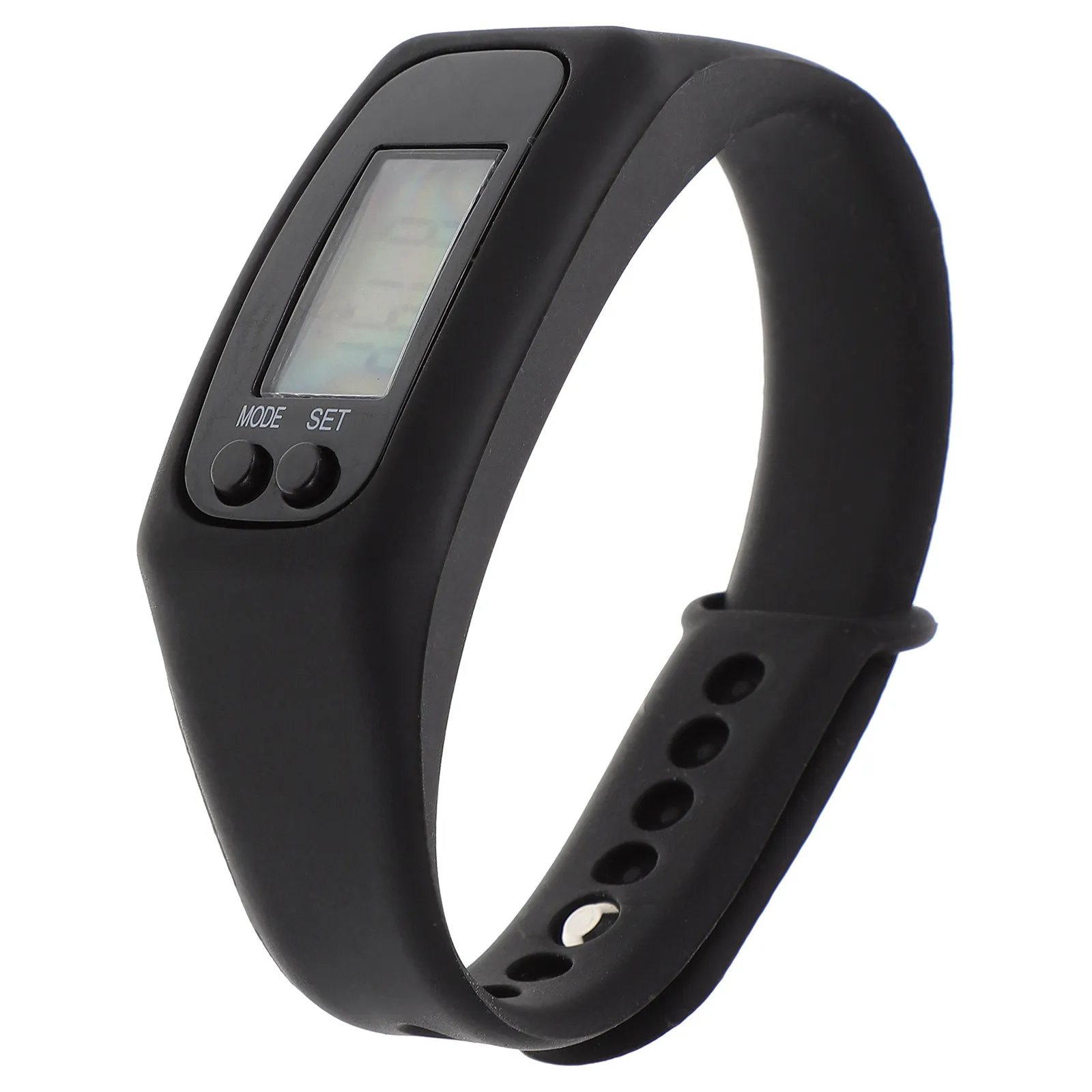 Smart Plastic Pedometer Bracelet LCD Display Waterproof Anti-Friction Step Watch Walking Distance Counter Adjustable Band