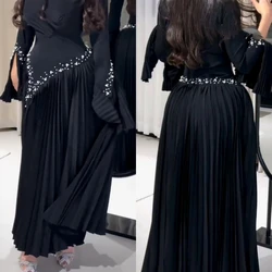 Jiayigong  Jersey Beading Draped Graduation A-line V-neck Bespoke Occasion Gown Midi Dresses Saudi Arabia