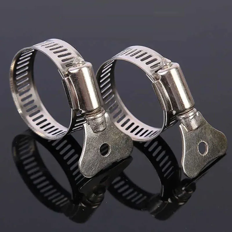 

5PCS Stainless Steel Hose Clamps with Handle Fuel Tube Pipe Clamp Worm Gear Plier Tools Home Faucet Water Pipes Fasteners