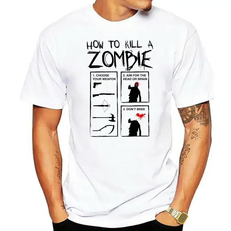 

CC04 Хлопковая футболка DIVERTENTE ZOMBIE «Как убить A» Uomo Walking Dead Adulto VESTITI Новинка топы с круглым вырезом