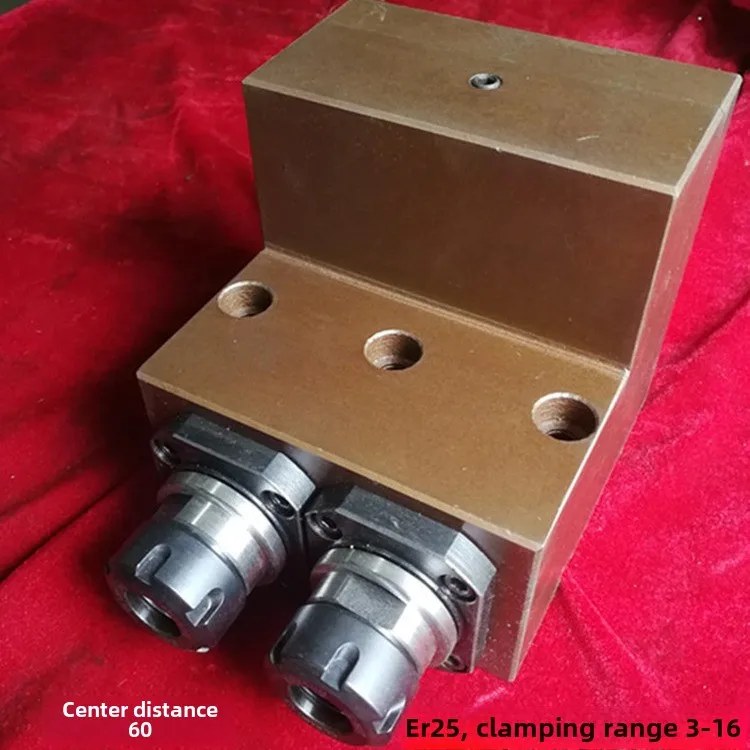 ER25 two-three-axis four-axis turning and milling compound power head gear transmission servo spindle head