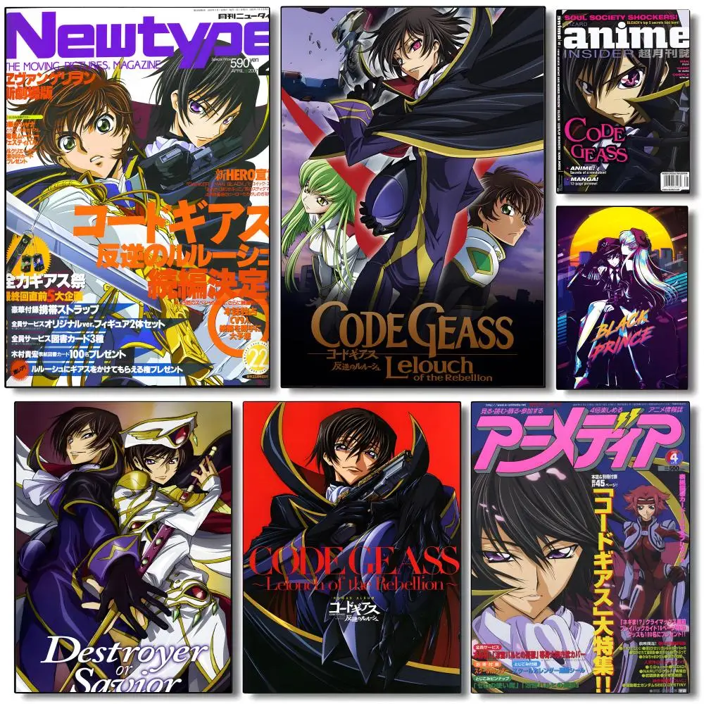 C-Code G-geass-s Poster Hochwertige Vintage-Drucke und Poster für Zuhause, Bar, Café, ästhetische Wandkunst.