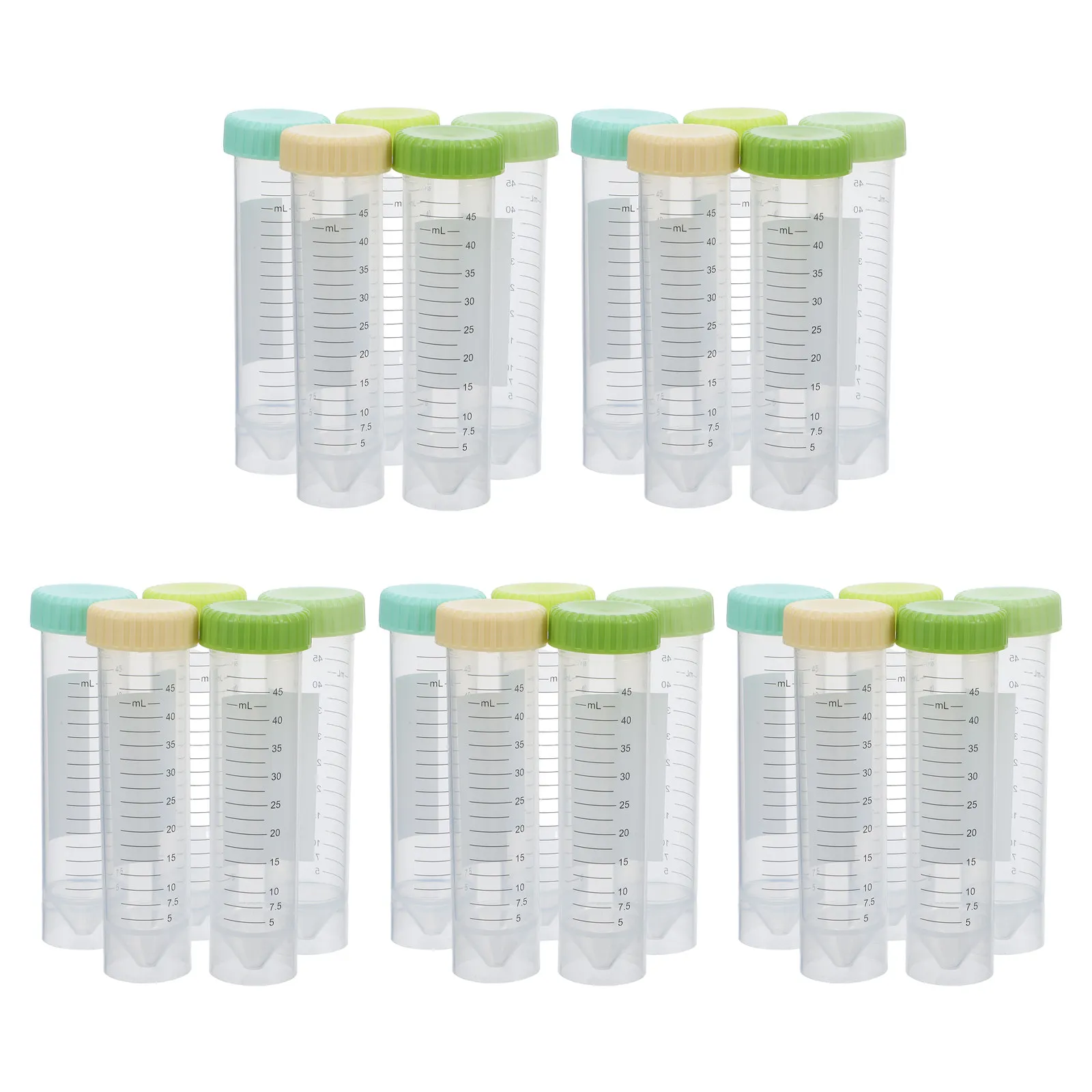 25Pcs Lab Centrifuge Tubes High Transparency 50Ml Plastic Conical Test Tubes Screw Caps Leakproof Graduated Scientific Sample